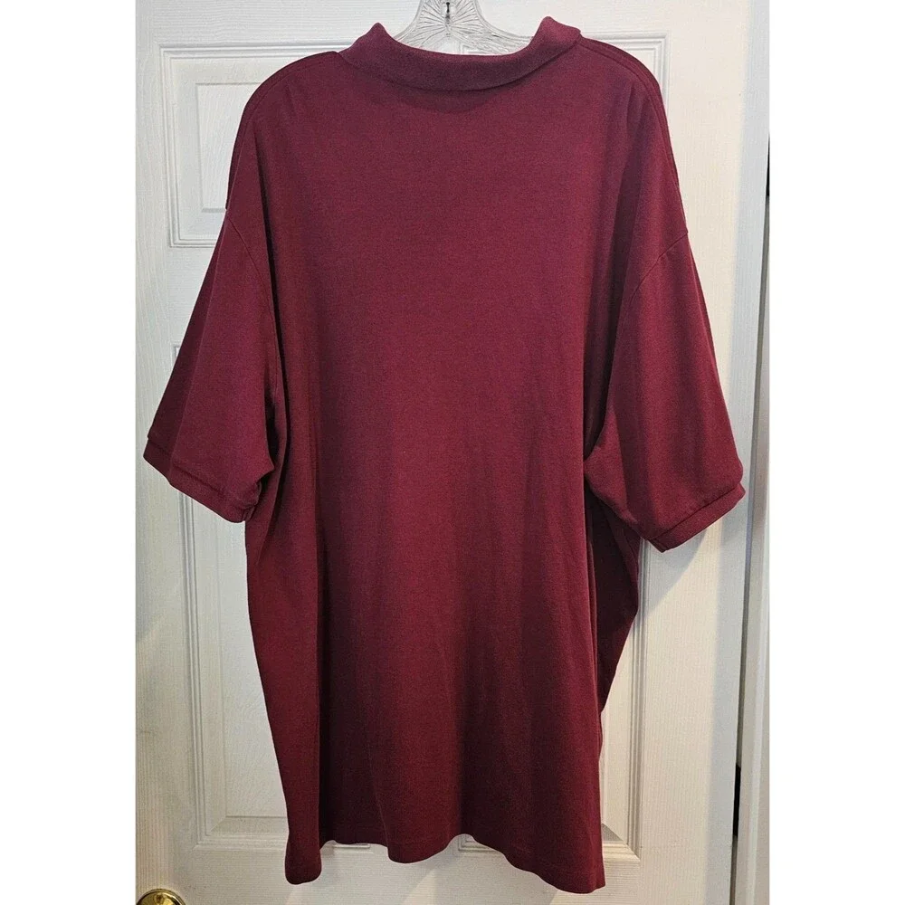 Polo Ralph Lauren Shirt Men 3XB Burgundy Pique Knit Cotton Short Sleeve Big/Tall